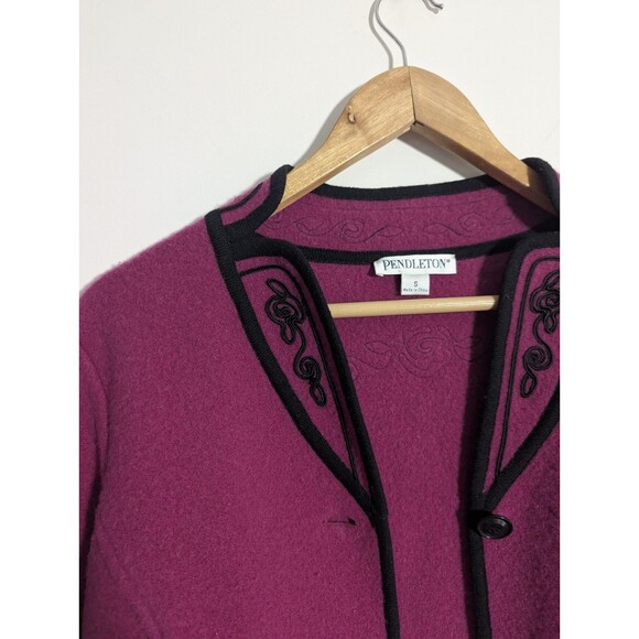 Pendleton 100 percent Lambs Wool Women's Pink Coat Small - Picture 4 of 8